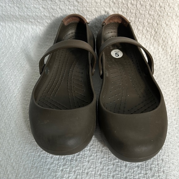 CROCS at work- Brown Mary Jane Sandals- size 5 - Picture 1 of 10